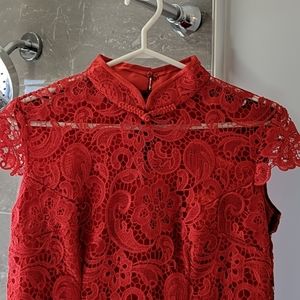 EUC Chinese Style Short Lace Wedding Dress